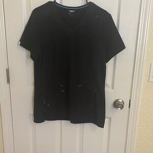 Scrubstar Black Women's Short Sleeve Scrub Top